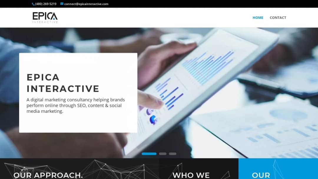 Screenshot of Epica Interactive's Website