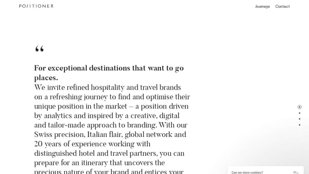 Screenshot of Positioner's Website