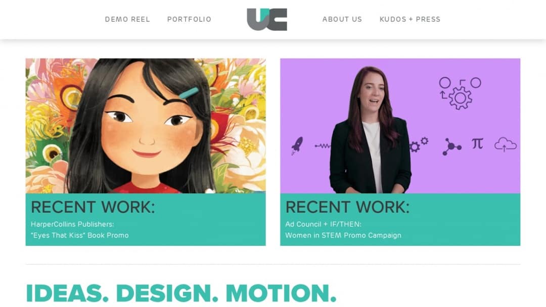 Screenshot of Undefined Creative's Website