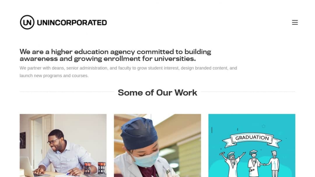 Screenshot of UNINCORPORATED's Website