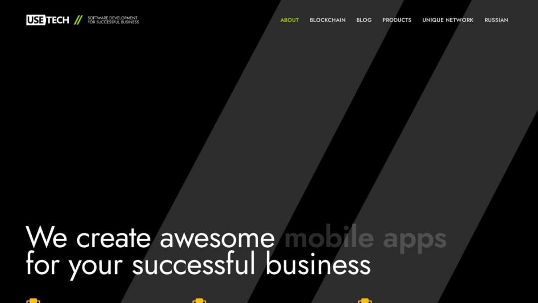 Screenshot of Usetech's Website