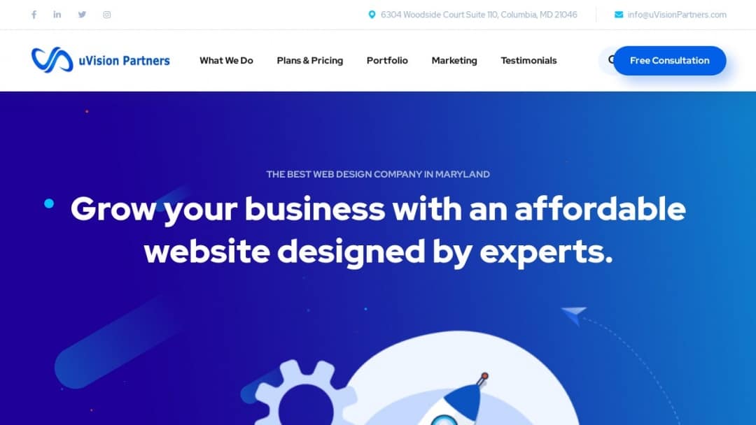 Screenshot of uVision Software's Website