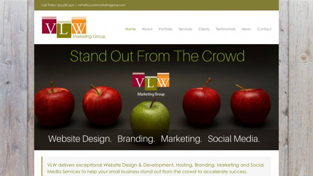 Screenshot of VLW Marketing Group's Website
