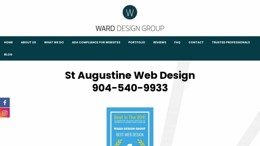 Screenshot of Ward Media Group's Website