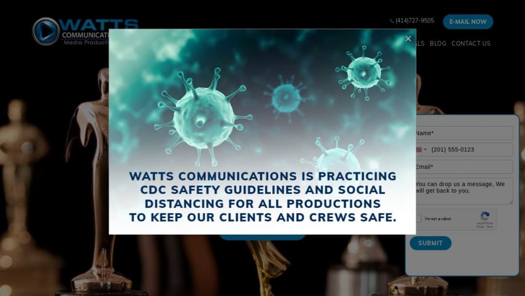 Screenshot of Watts Communications, Inc.'s Website