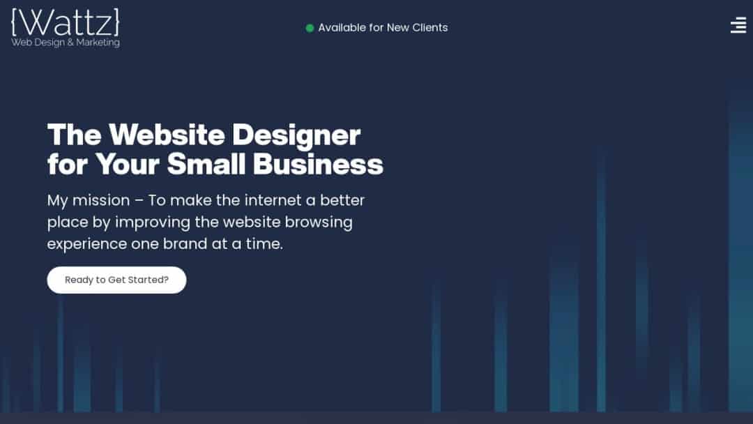 Screenshot of Wattz Web Design and Marketing's Website