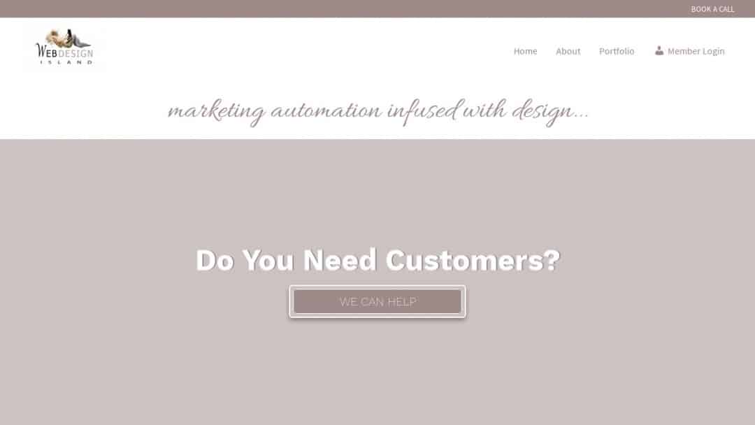 Screenshot of Web Design Island's Website