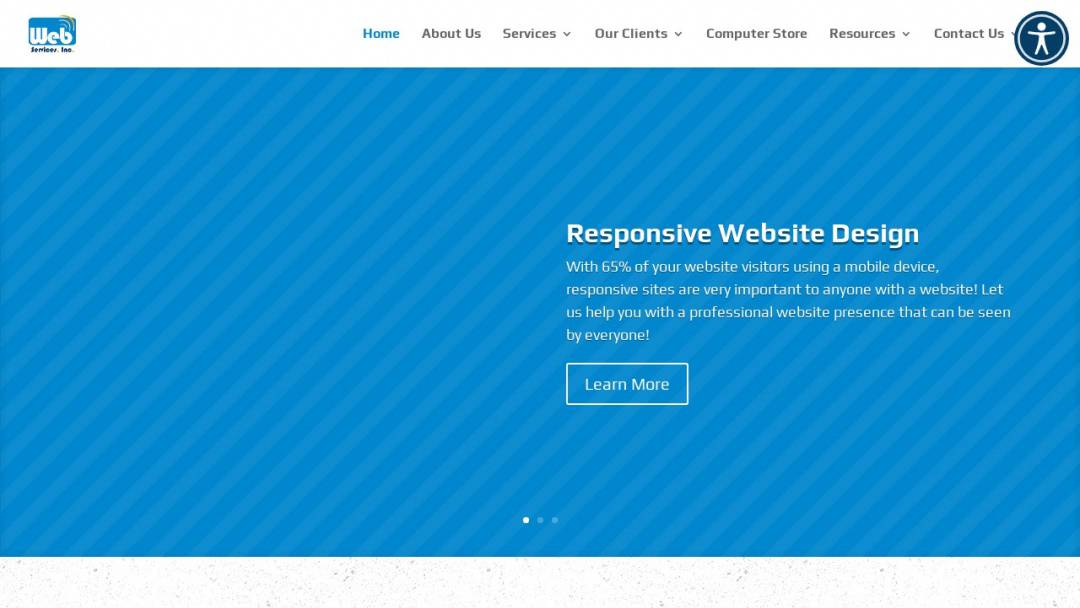 Screenshot of Web Services, Inc's Website