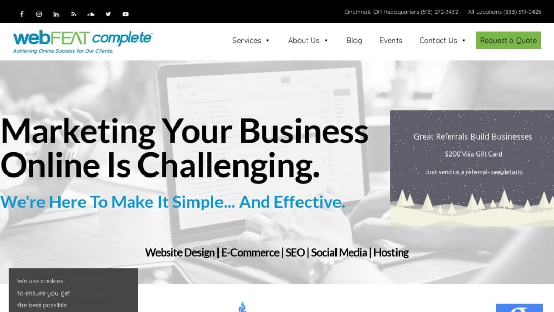 Screenshot of webFEAT Complete's Website