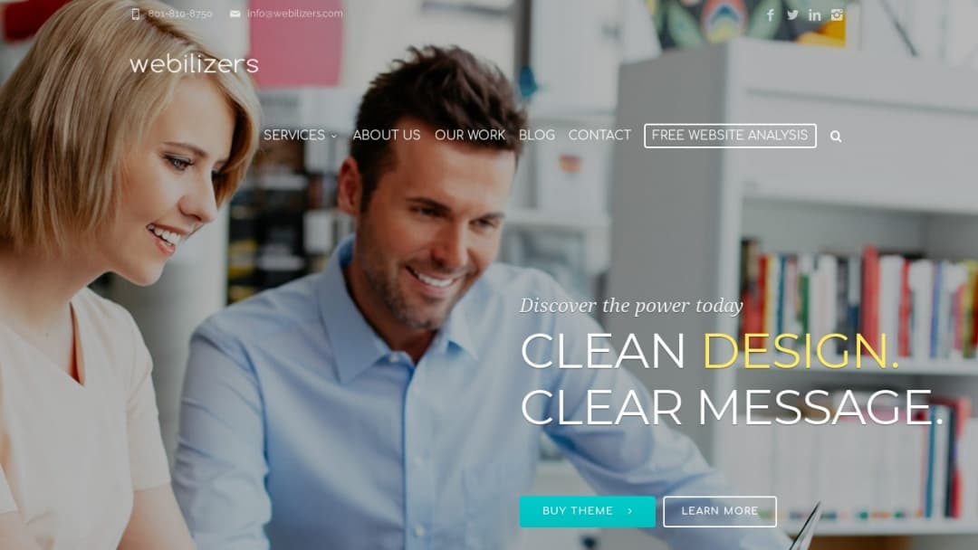 Screenshot of Webilizers's Website