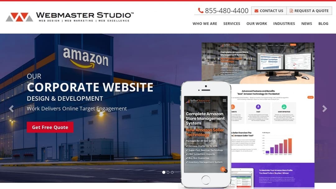 Screenshot of Webmaster Studio's Website