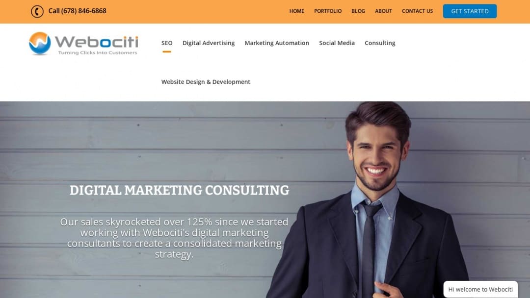 Screenshot of Webociti's Website