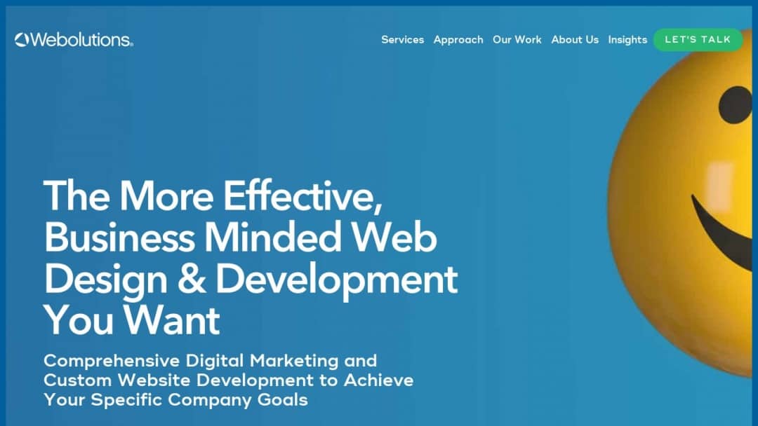 Screenshot of Webolutions Web Design Company's Website