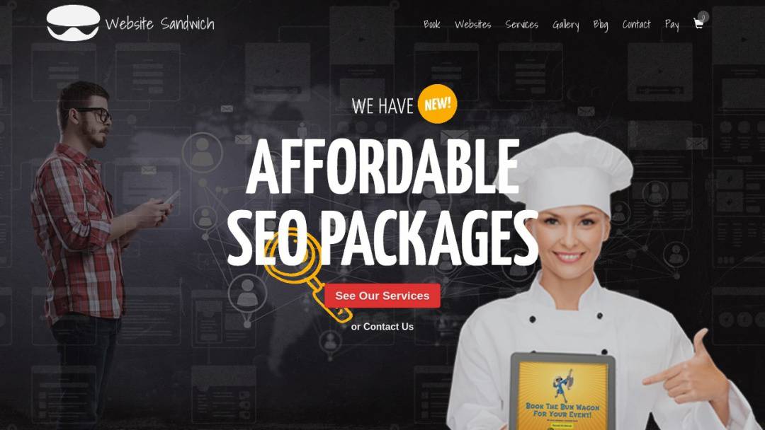 Screenshot of Website Sandwich's Website