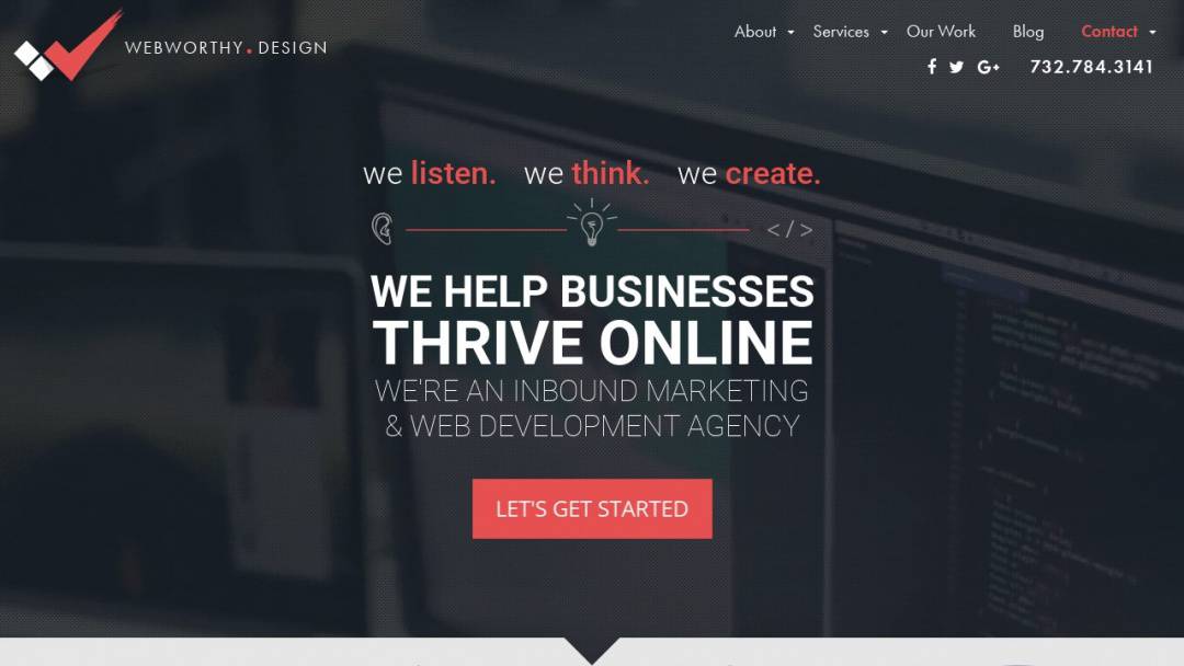 Screenshot of Webworthy Design's Website