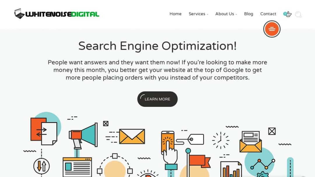 Screenshot of White Noise Digital's Website