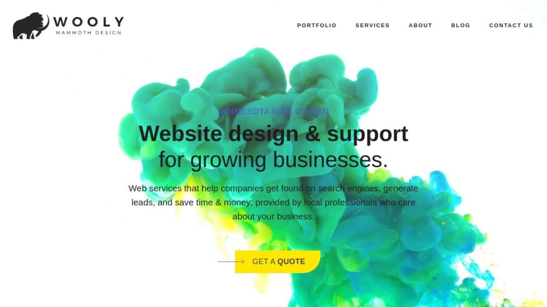 Screenshot of Wooly Mammoth Design's Website