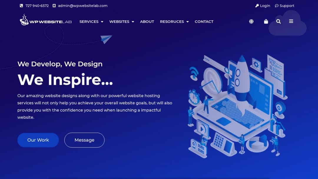 Screenshot of WP Website Lab's Website