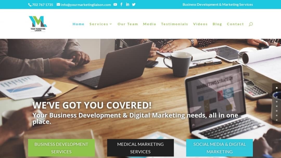 Screenshot of Your Marketing Liaison's Website