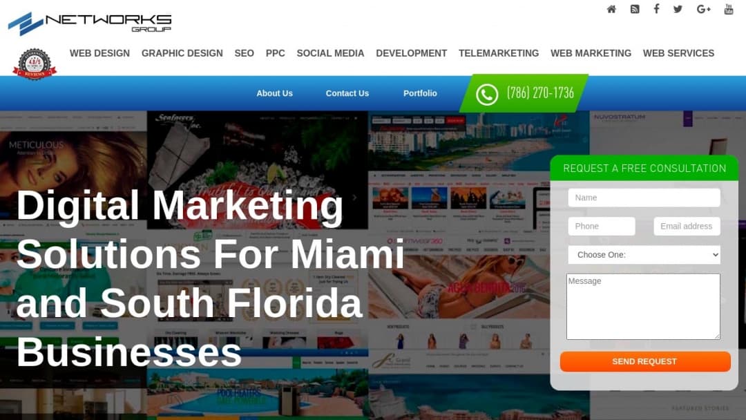 Screenshot of Z Networks Group's Website