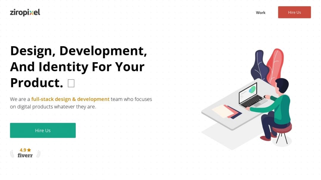 Screenshot of Ziropixel's Website