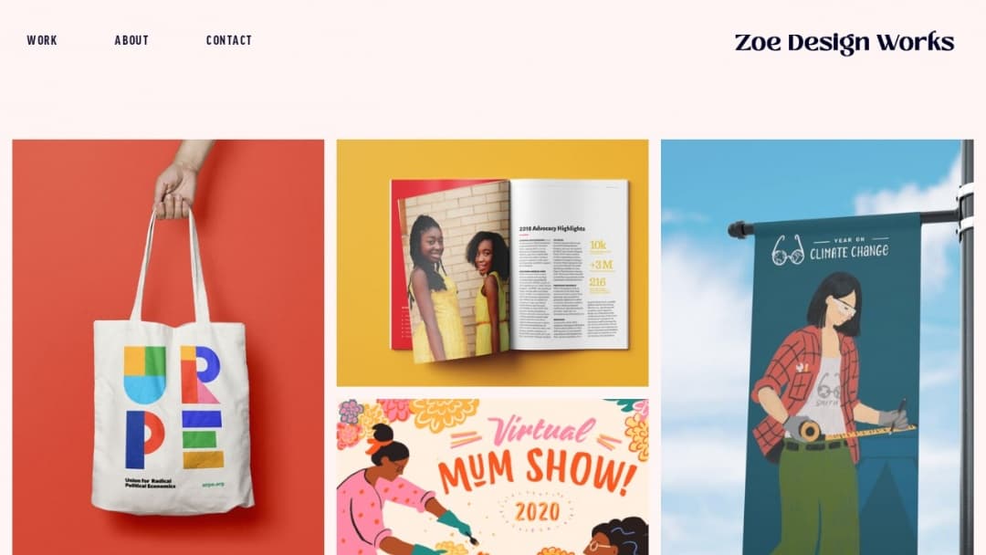 Screenshot of Zoe Design Works's Website