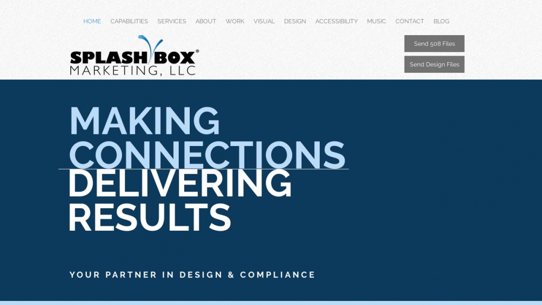 Screenshot of Splash Box Marketing's Website