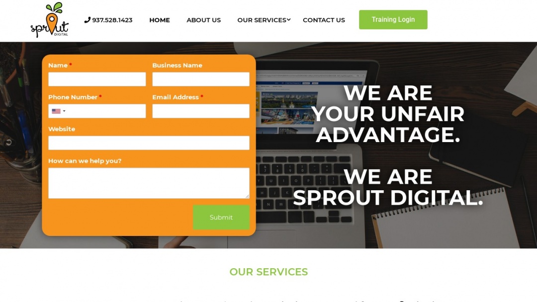 Screenshot of Sprout Digital's Website