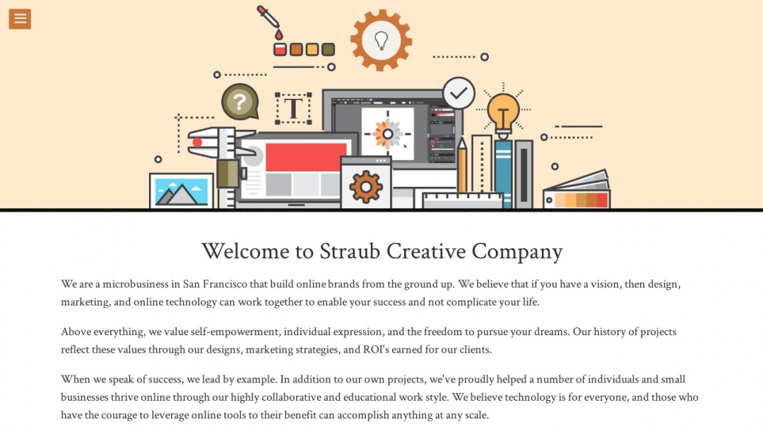 Screenshot of Straub Creative Company's Website
