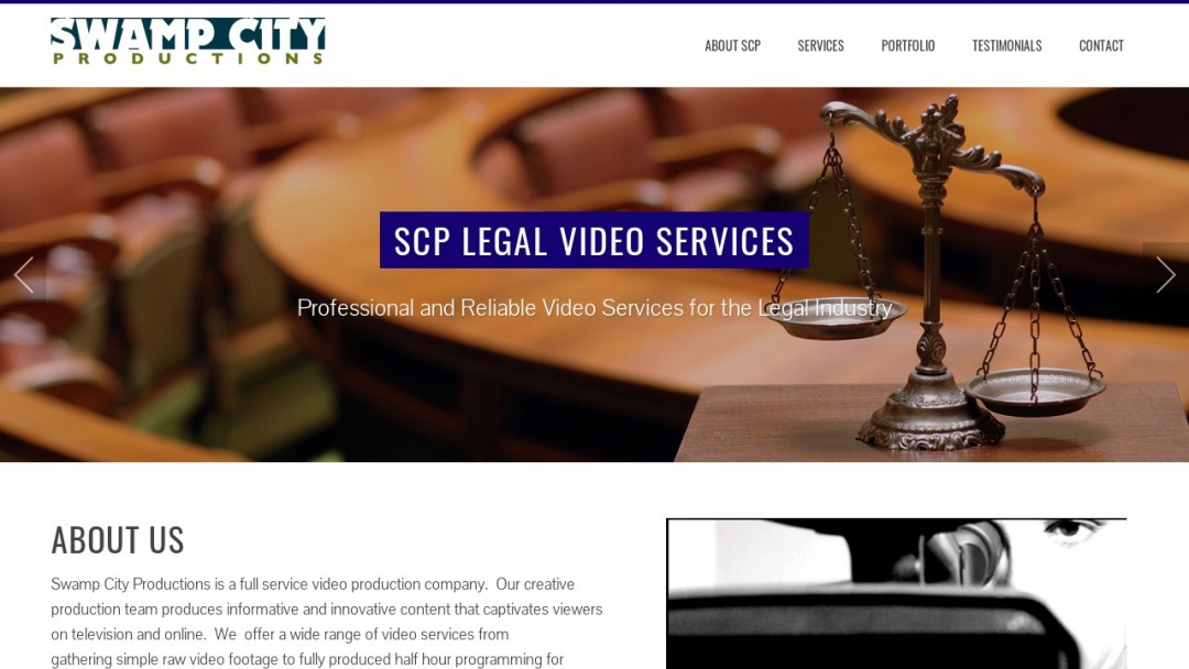 Screenshot of Swamp City Productions's Website