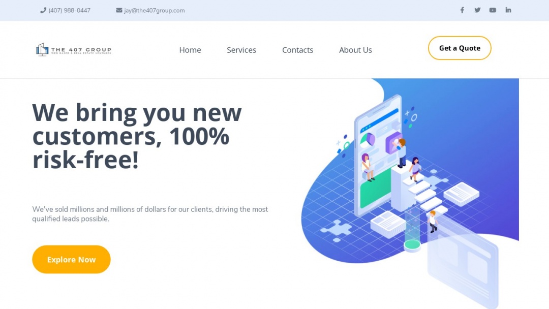 Screenshot of The 407 Group's Website