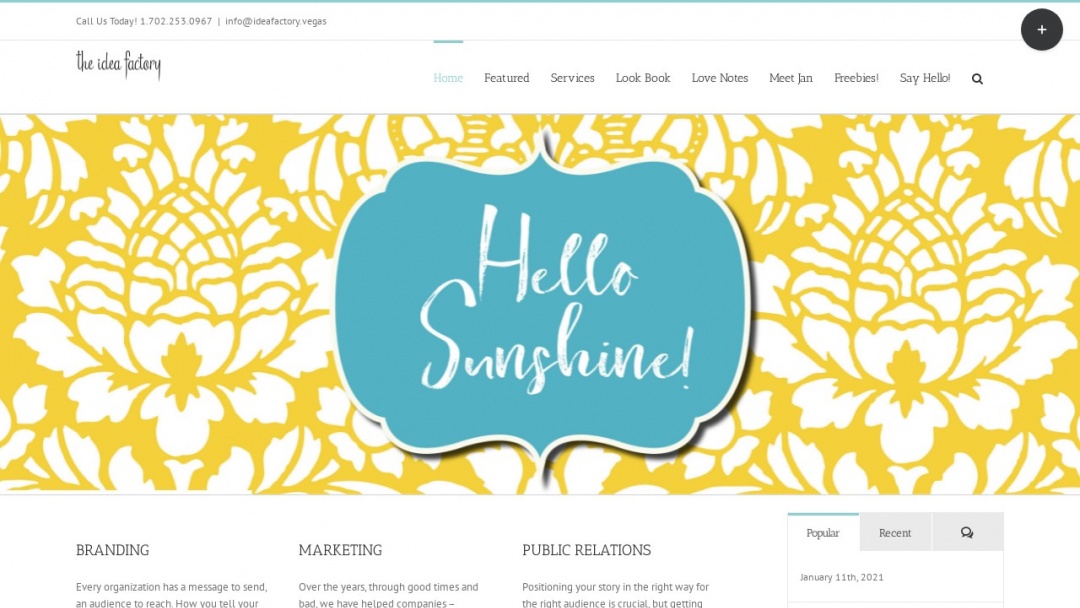 Screenshot of The Idea Factory's Website