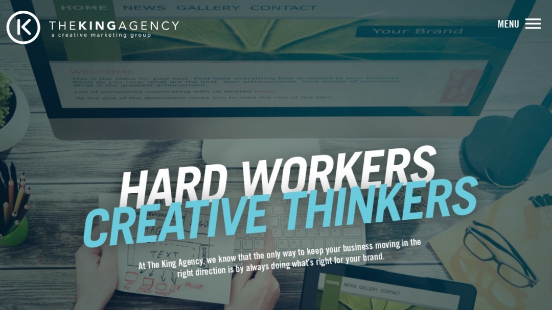 Screenshot of The King Agency's Website