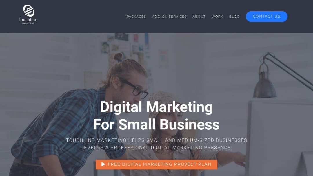 Screenshot of Touchline Marketing's Website