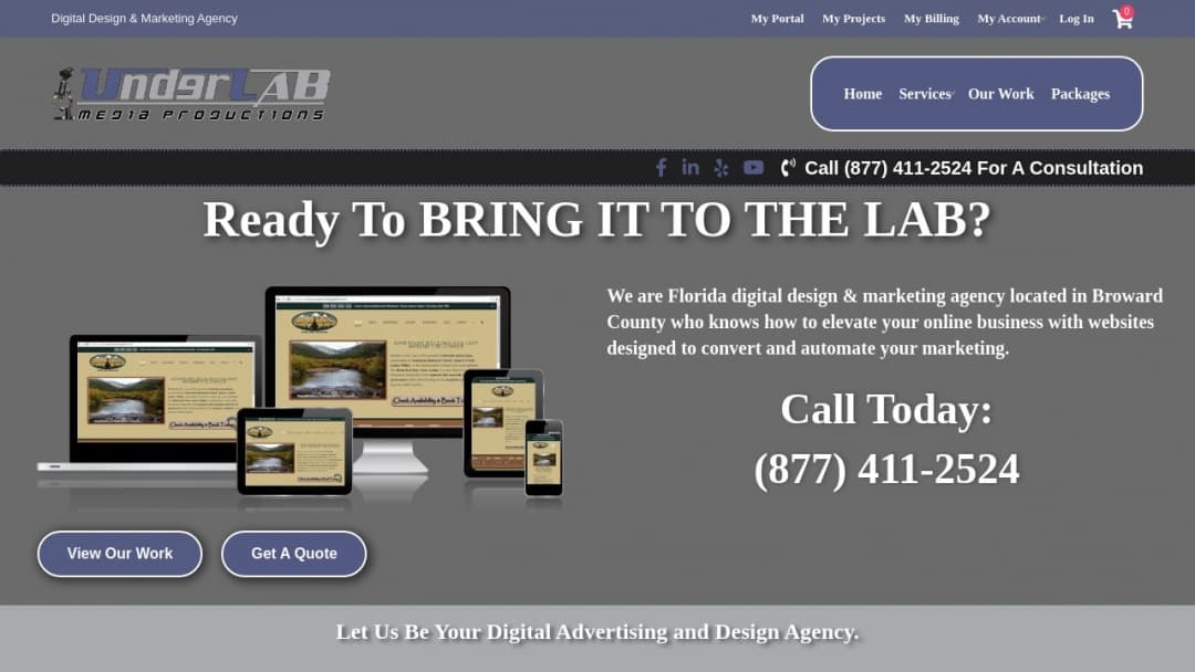 Screenshot of Underlab Media Productions's Website