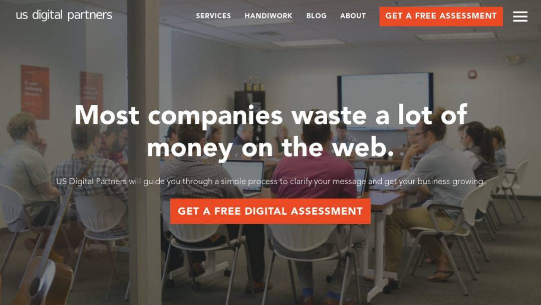 Screenshot of us digital partners's Website