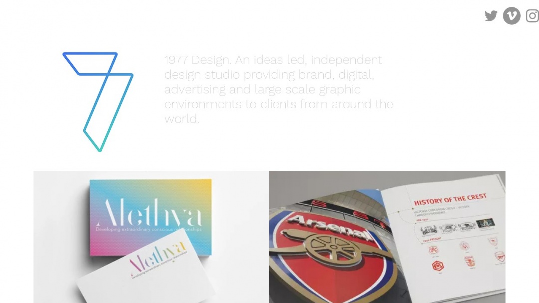 Screenshot of 1977 Design's Website