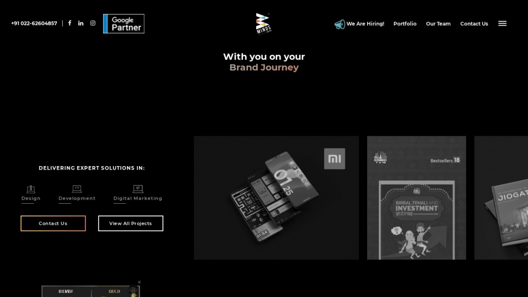 Screenshot of 3 Minds Digital's Website