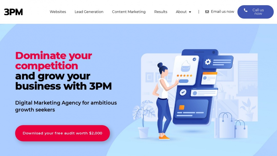 Screenshot of 3 Phase Marketing's Website