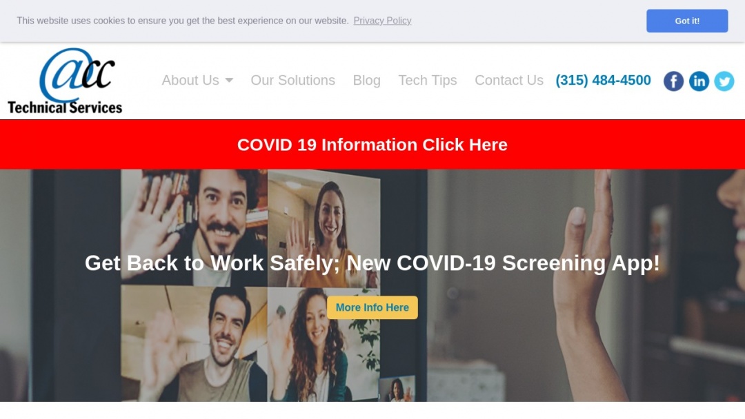 Screenshot of ACC Technical Services's Website