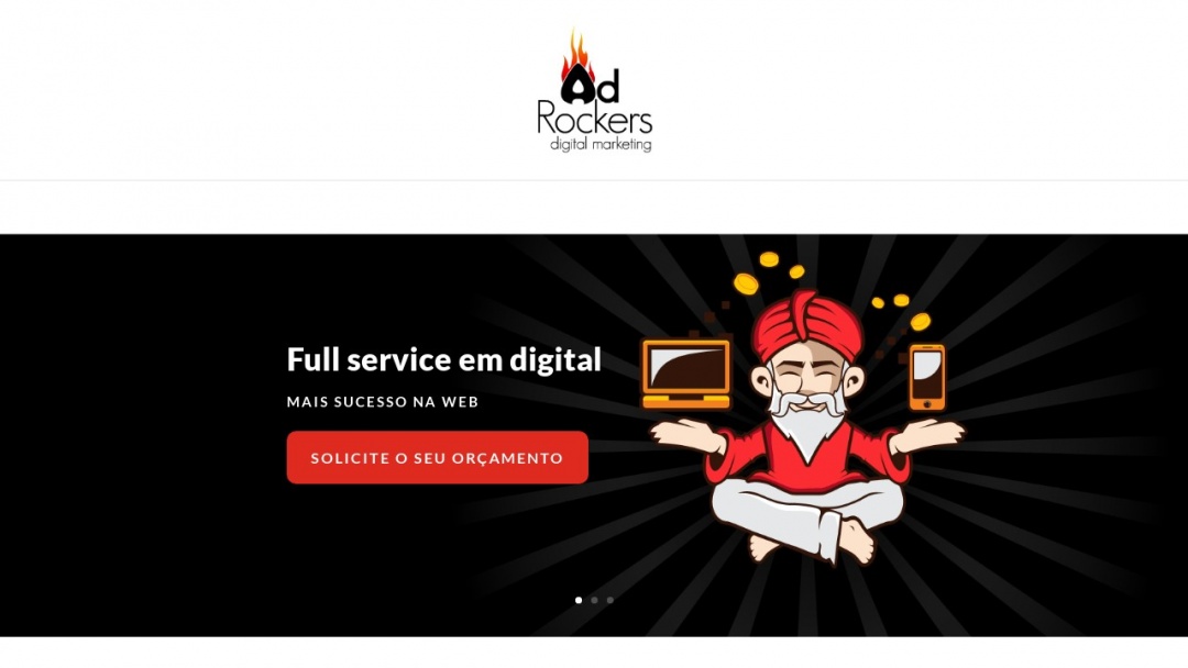 Screenshot of AdRockers Digital Marketing's Website