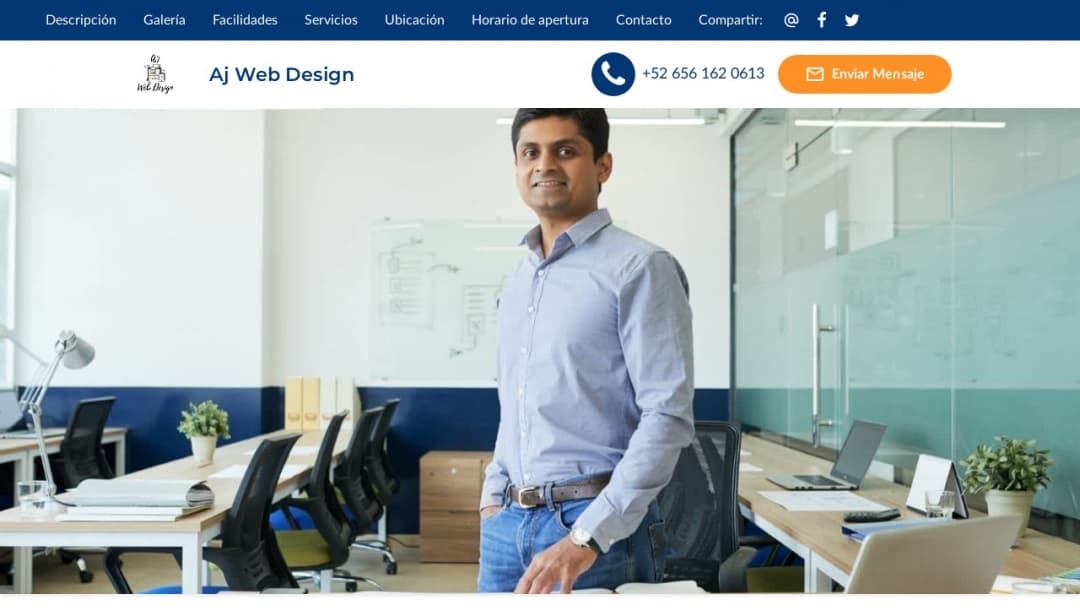 Screenshot of Aj Web Design's Website