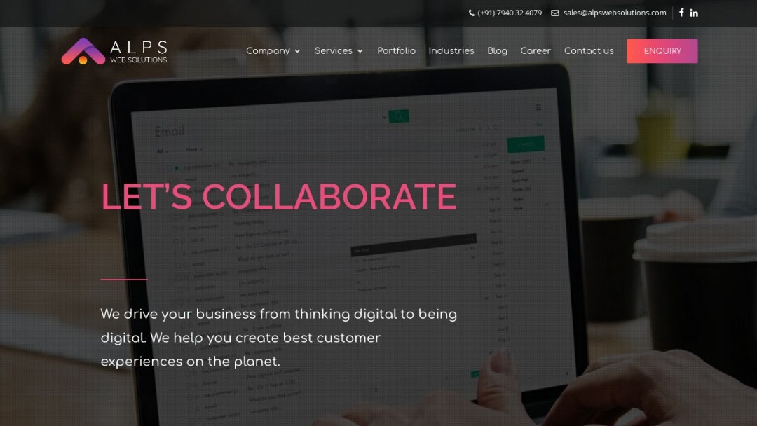 Screenshot of Alps Web Solutions's Website