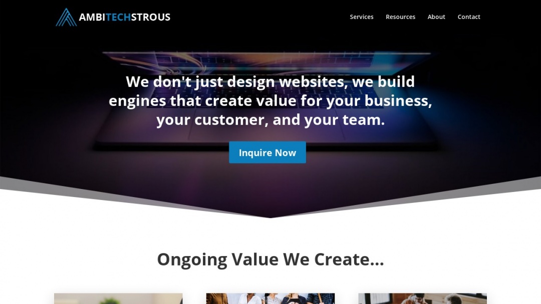 Screenshot of Ambitechstrous IT, LLC's Website