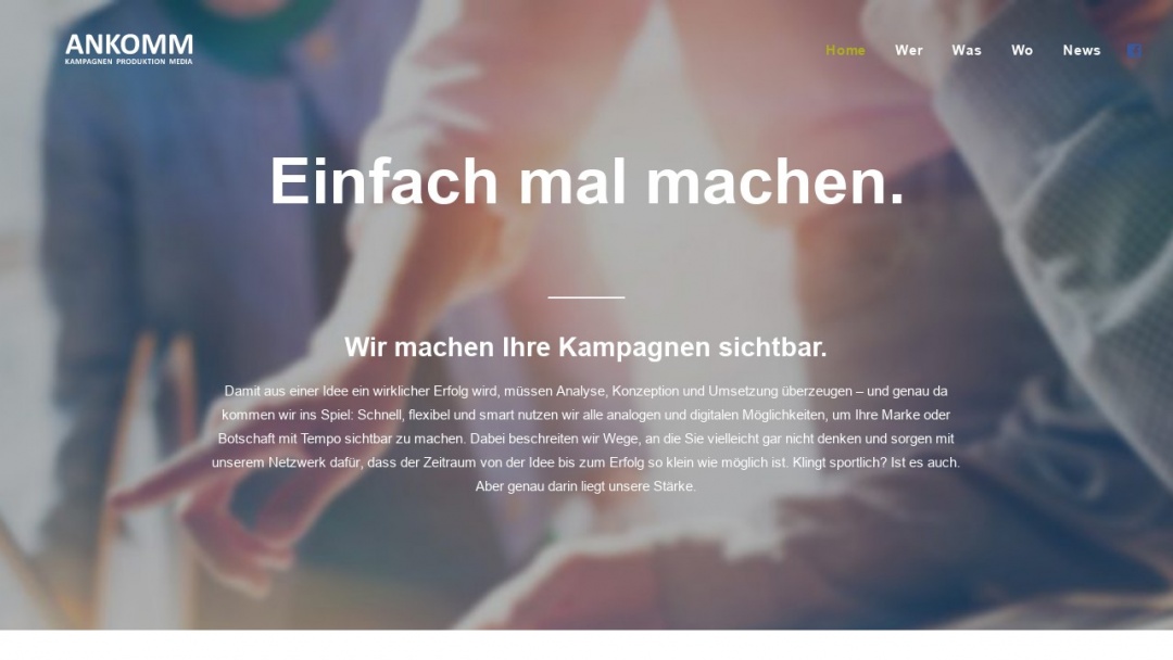 Screenshot of ANKOMM's Website