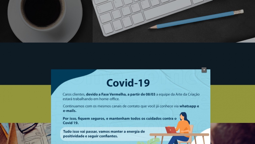 Screenshot of Arte da Criação's Website