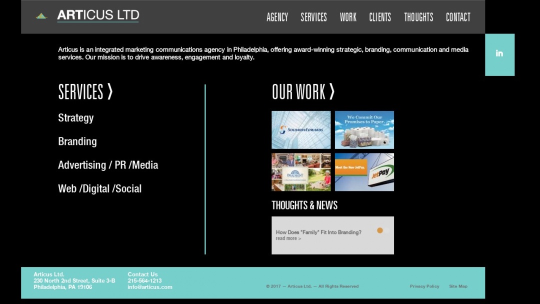 Screenshot of Articus Ltd.'s Website