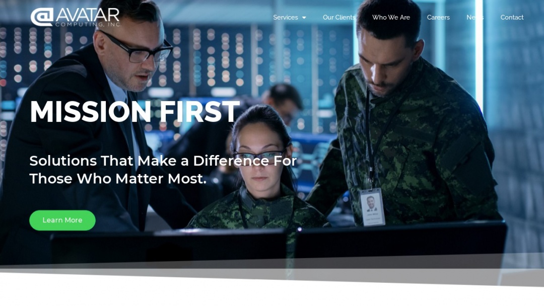 Screenshot of AVATAR Computing's Website