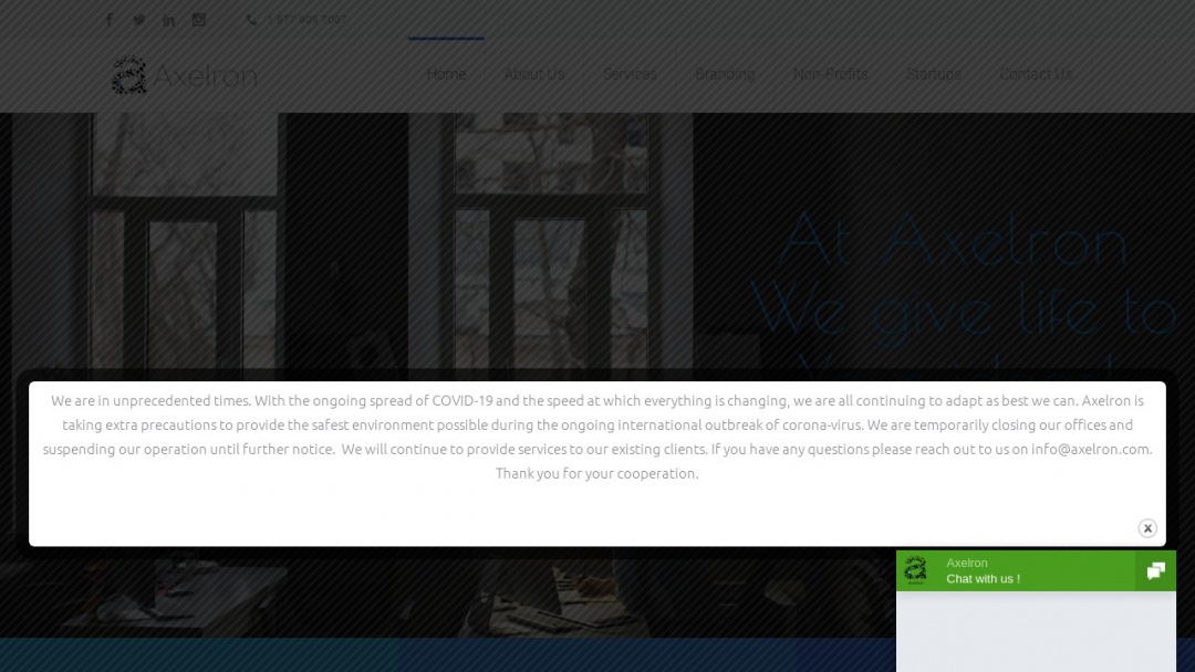 Screenshot of Axelron's Website