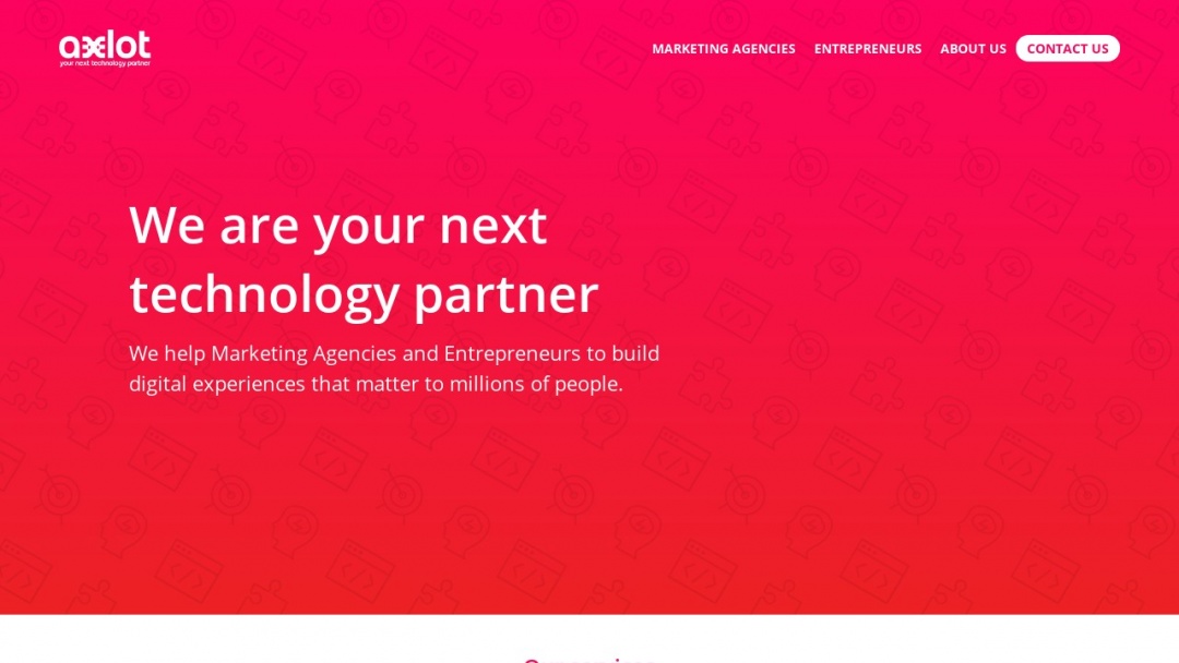 Screenshot of AXLOT's Website